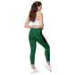 LAXUNIVERSE Forest Green Crossover leggings with pockets