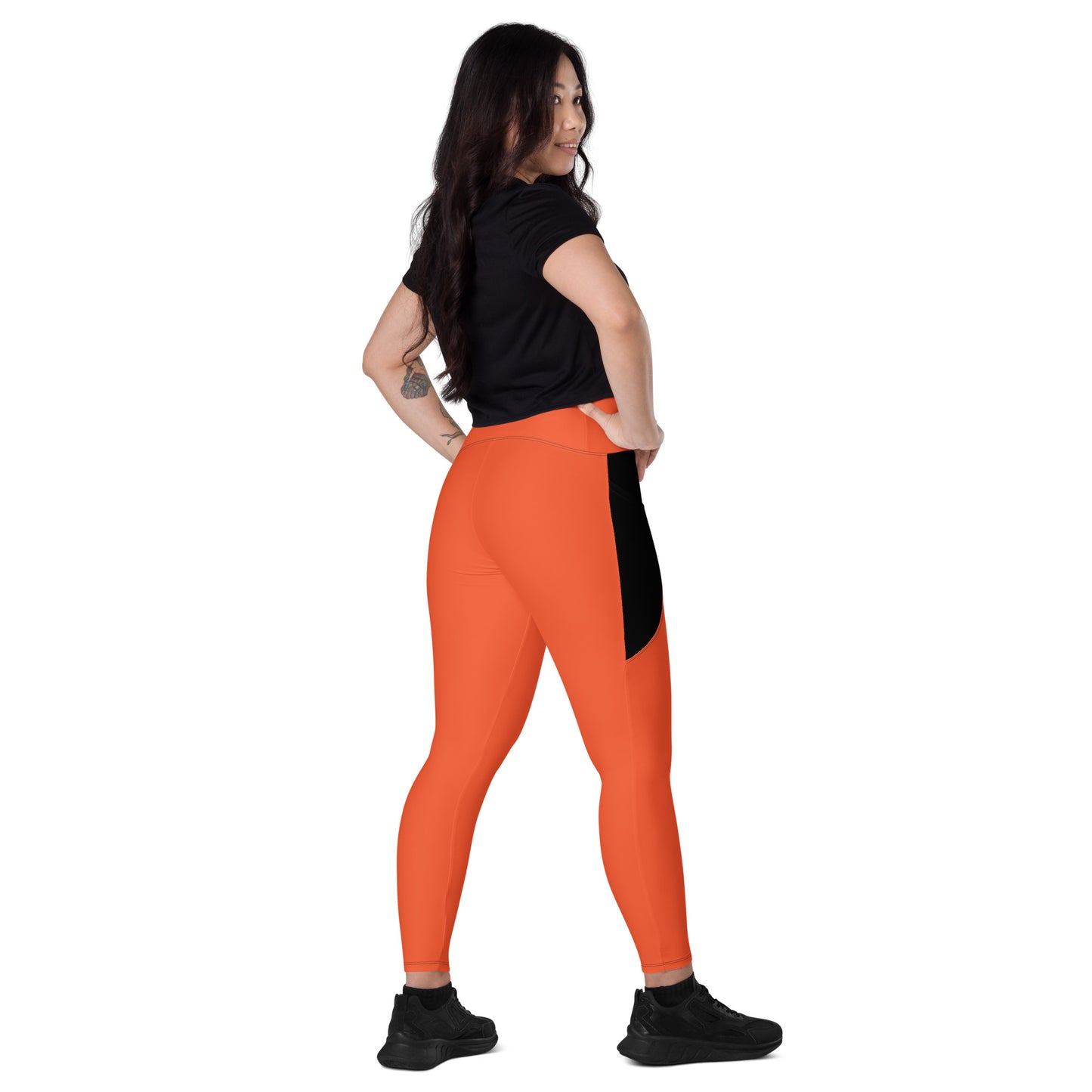LAXUNIVERSE Outrageous Orange Crossover leggings with pockets