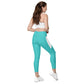 LAXUNIVERSE Dark Turquoise Crossover leggings with pockets