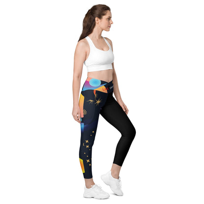 LAXUNIVERSE MOON BEAR Crossover leggings with pockets