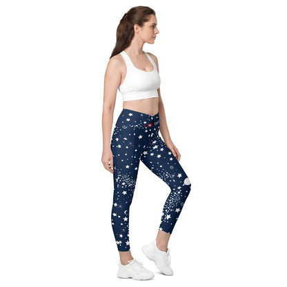 LAXUNIVERSE SPACE Crossover leggings with pockets