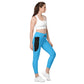 LAXUNIVERSE Deep Sky Blue Crossover leggings with pockets