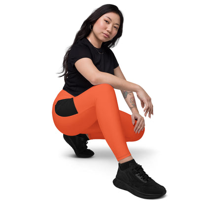 LAXUNIVERSE Outrageous Orange Crossover leggings with pockets