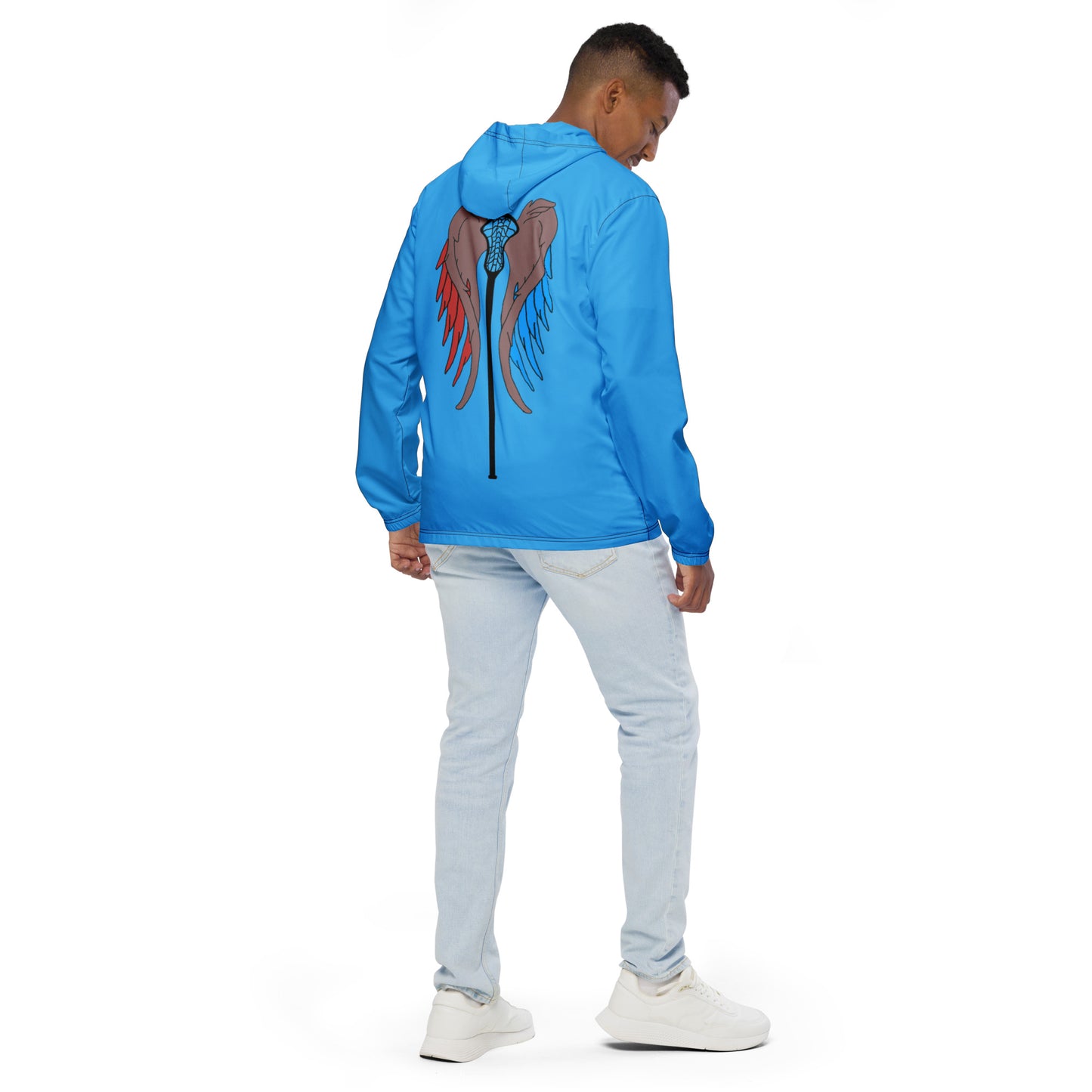 LAXUNIVERSE WINGS Deep Sky Blue Men’s windbreaker