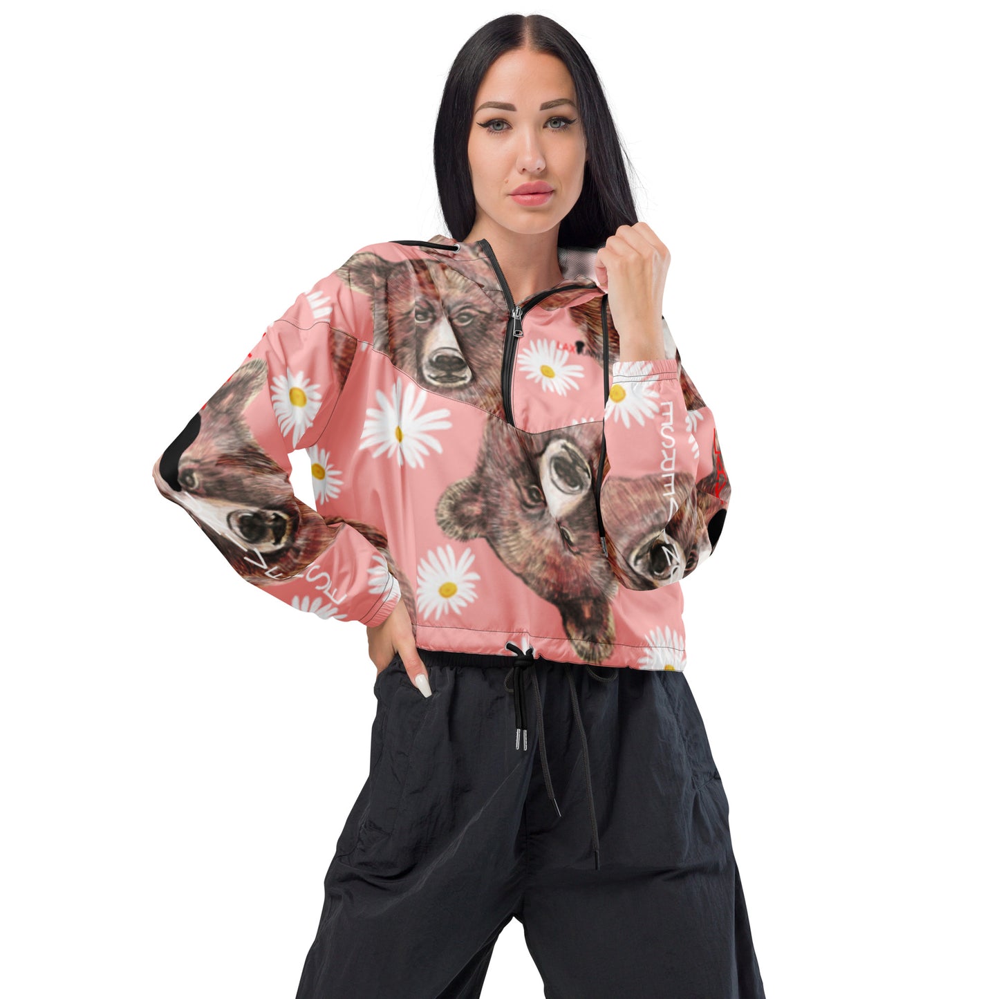 LAXUNIVERSE BEAR Women’s cropped windbreaker