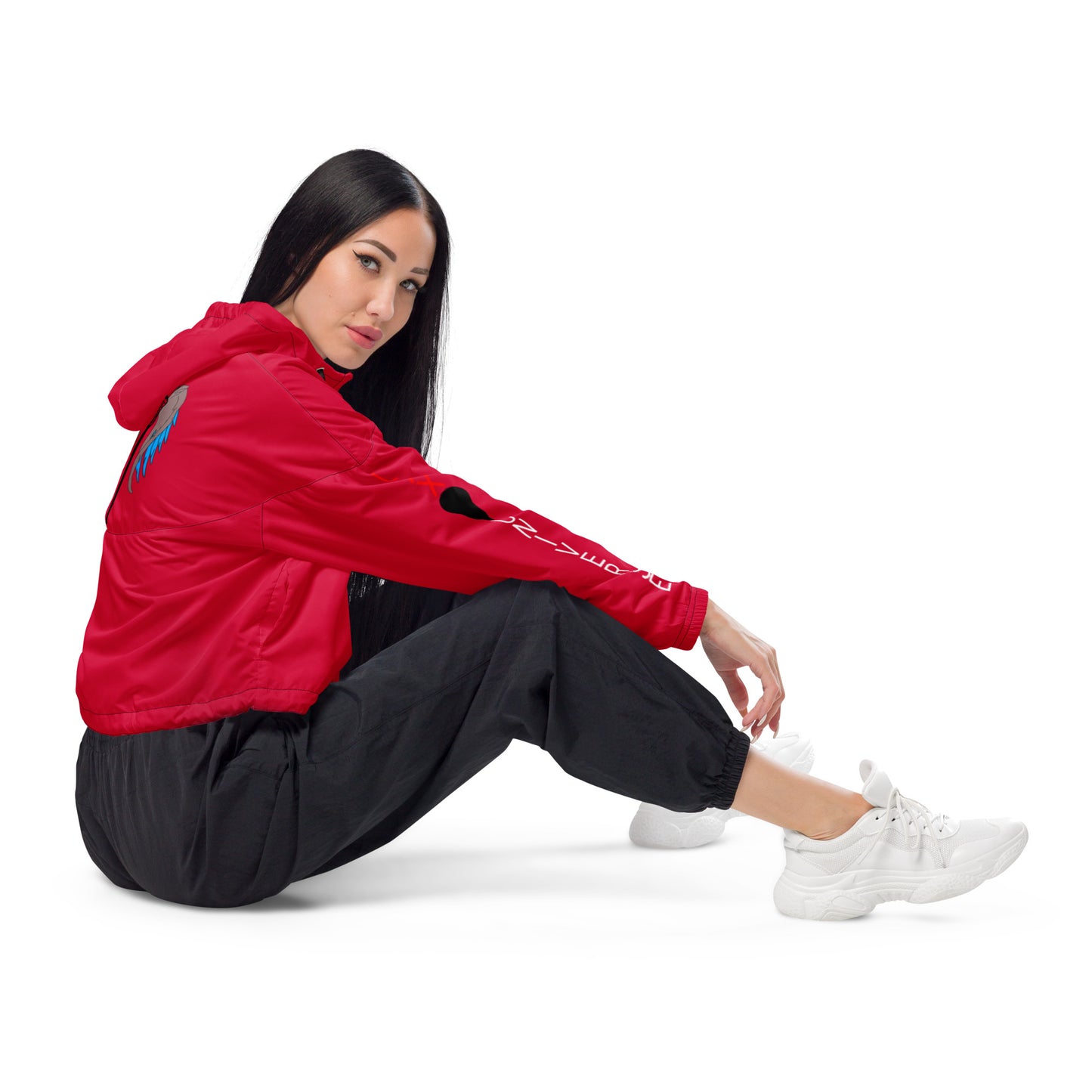 LAXUNIVERSE WINGS Crimson Women’s cropped windbreaker
