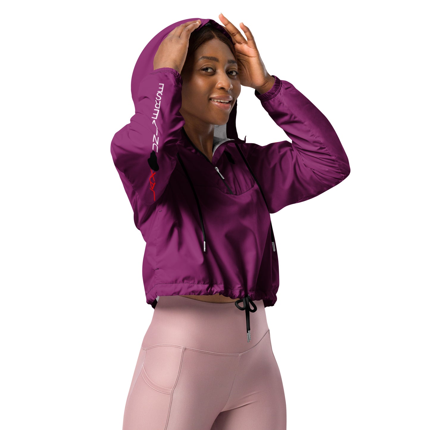 LAXUNIVERSE WINGS Eggplant Women’s cropped windbreaker