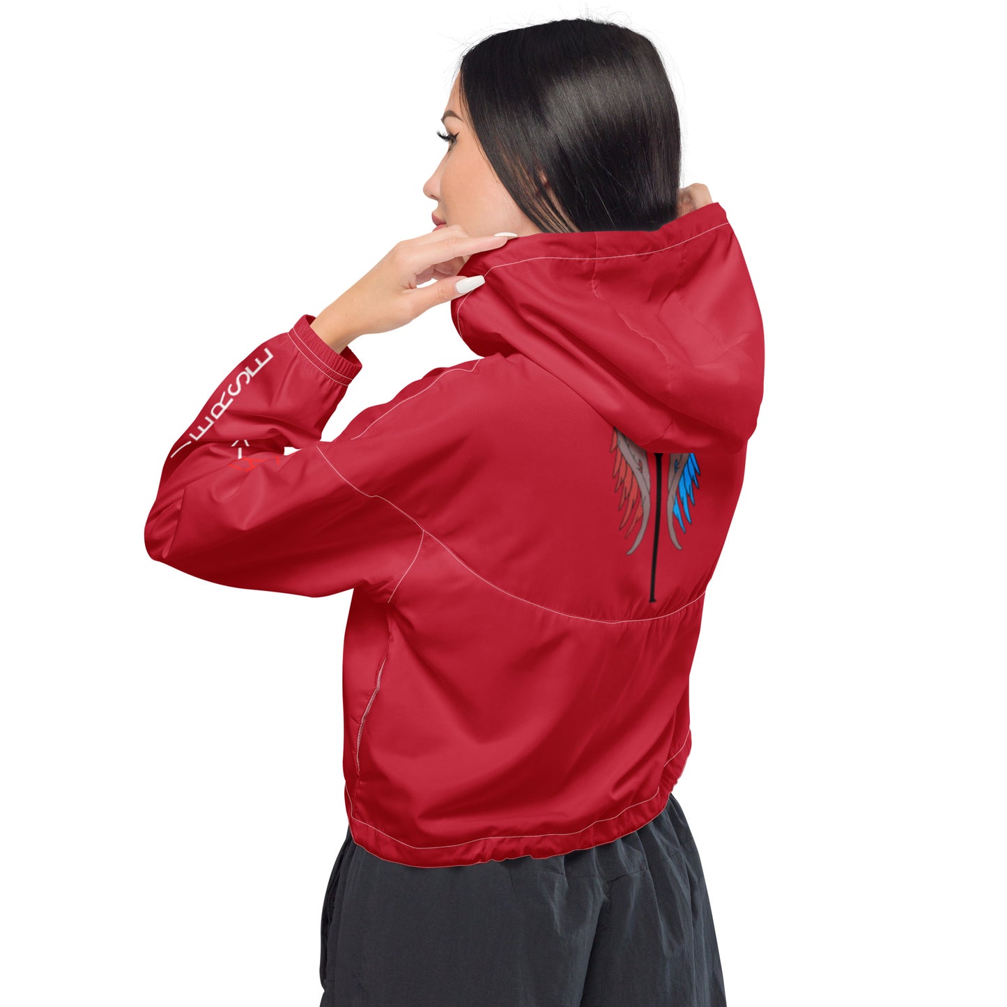 LAXUNIVERSE WINGS Red Women’s cropped windbreaker