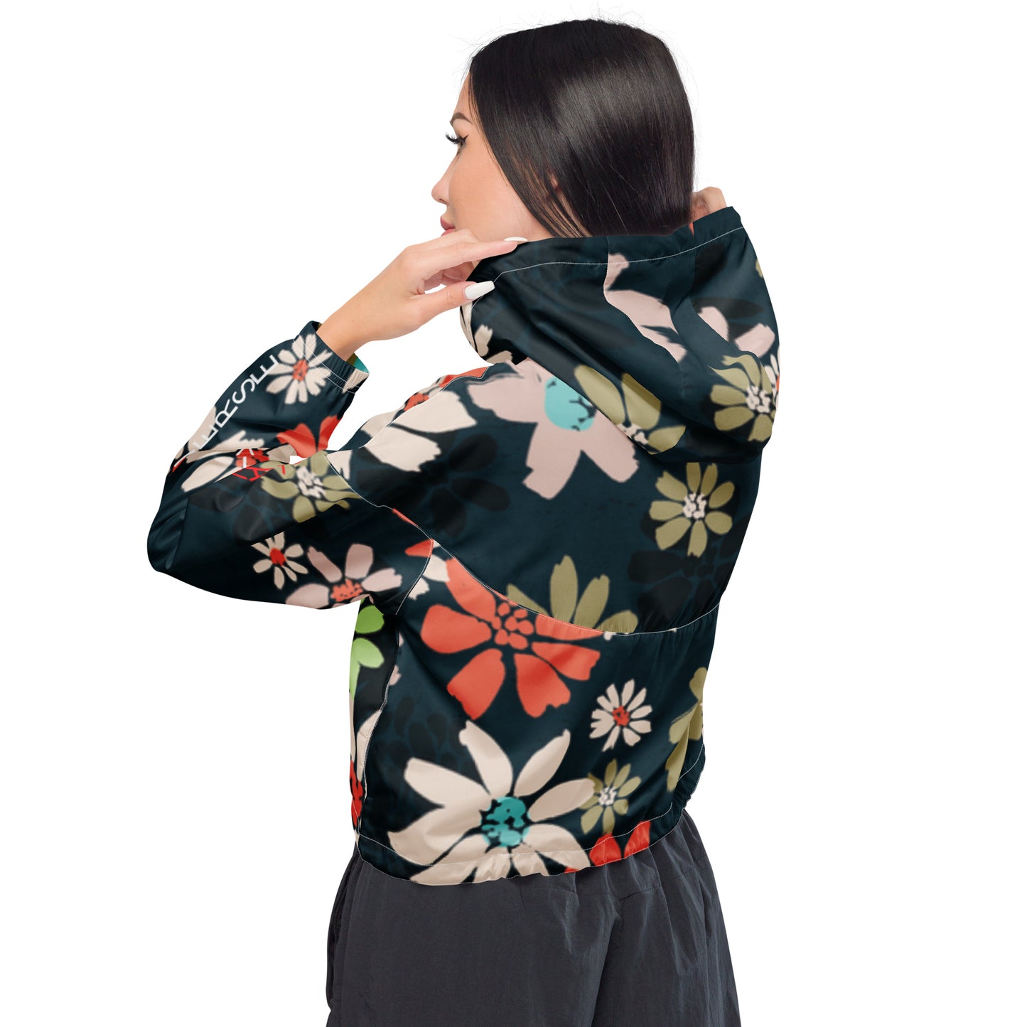 LAXUNIVERSE FLOWERS Women’s cropped windbreaker