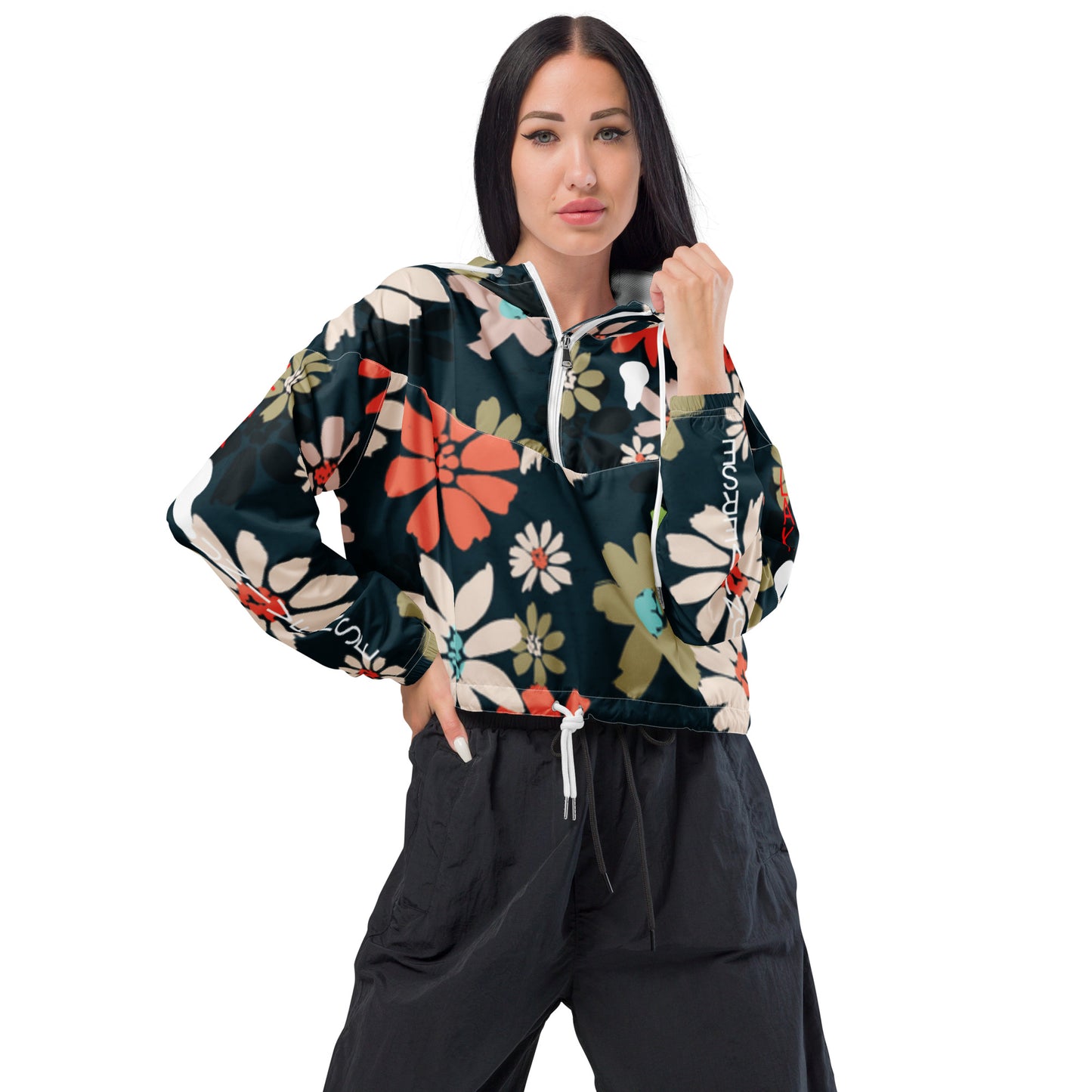 LAXUNIVERSE FLOWERS Women’s cropped windbreaker