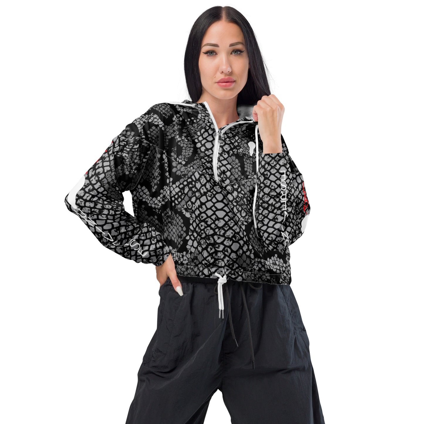 LAXUNIVERSE BLACK SNAKE Women’s cropped windbreaker