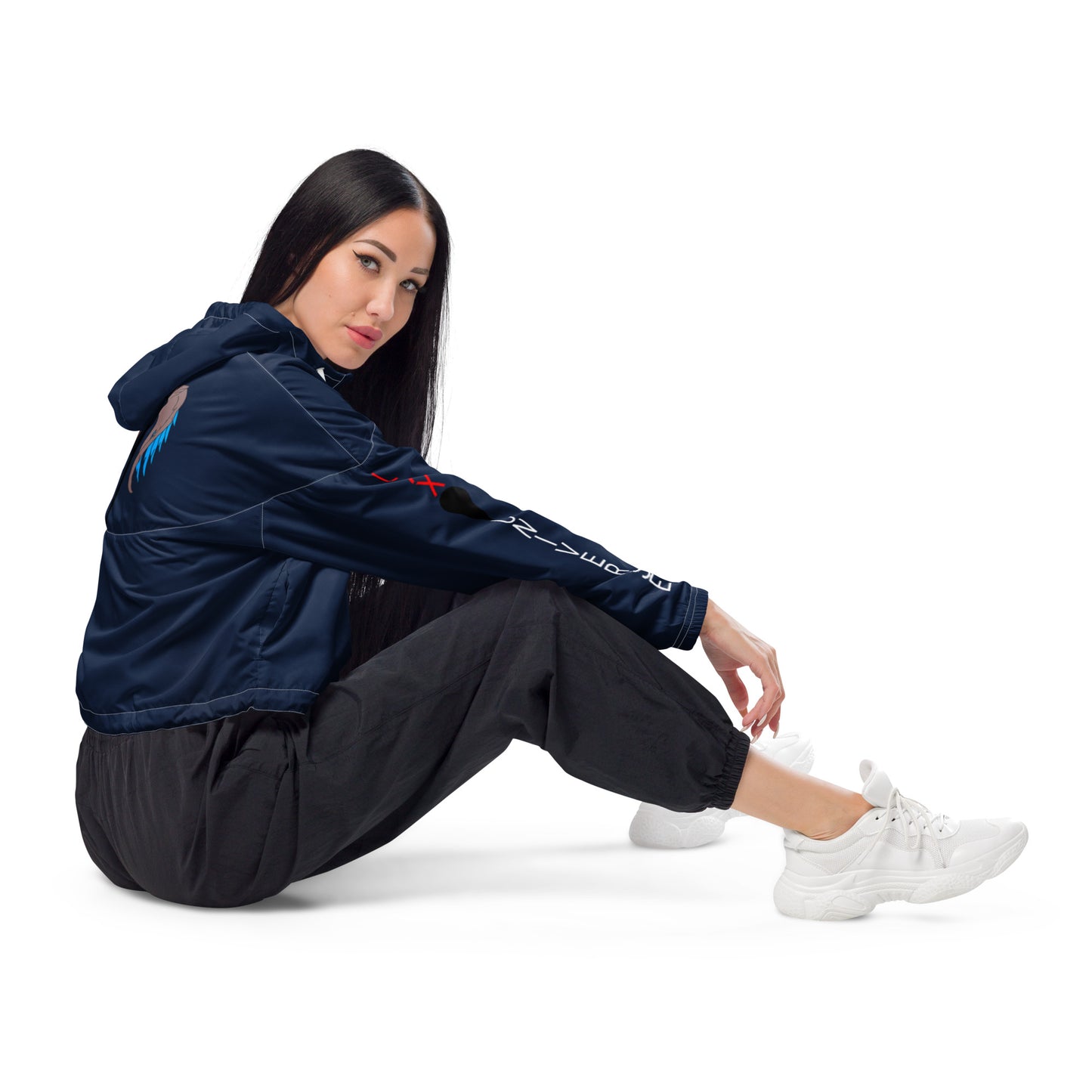 LAXUNIVERSE WINGS NAVY  Women’s cropped windbreaker
