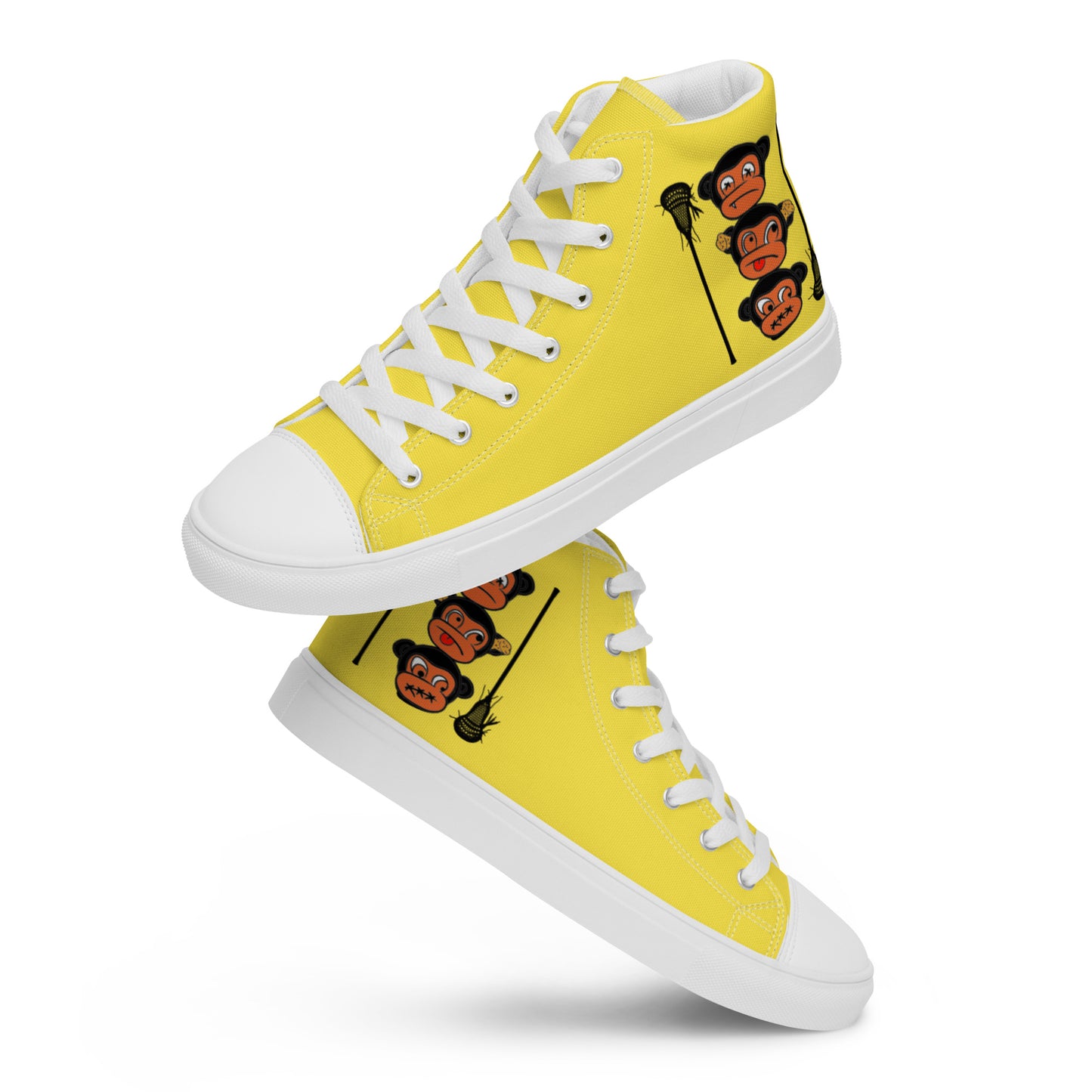 LAXMONKEY Men’s Yellow high top canvas shoes