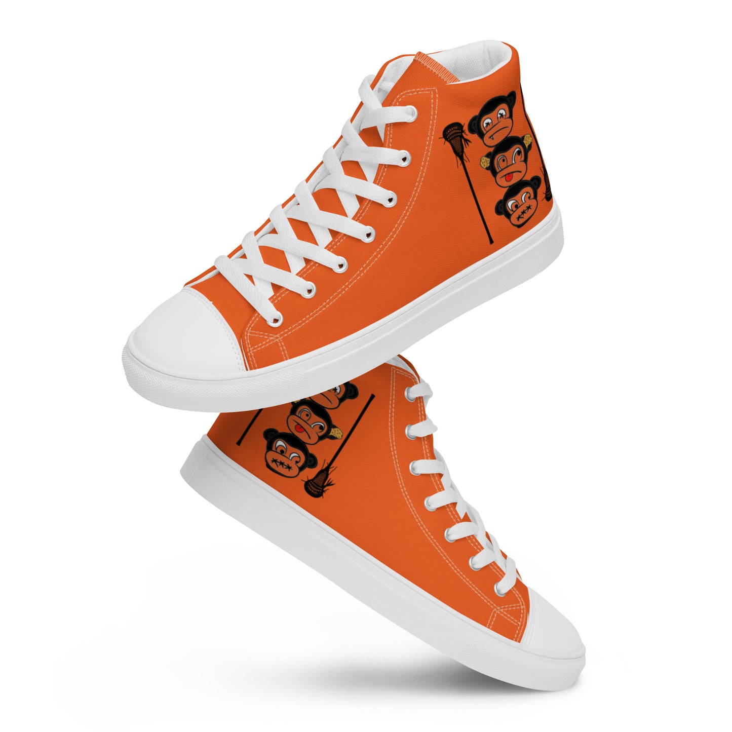 LAXMONKEY Men’s Orange high top canvas shoes