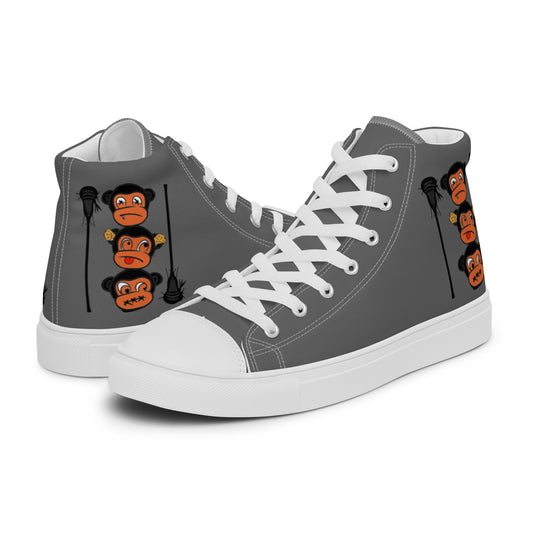 LAXMONKEY  Men’s Gray high top canvas shoes