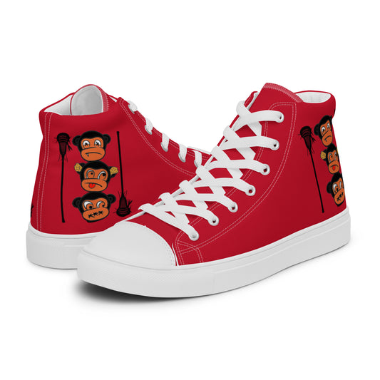 LAXMONKEY Men’s RED high top canvas shoes