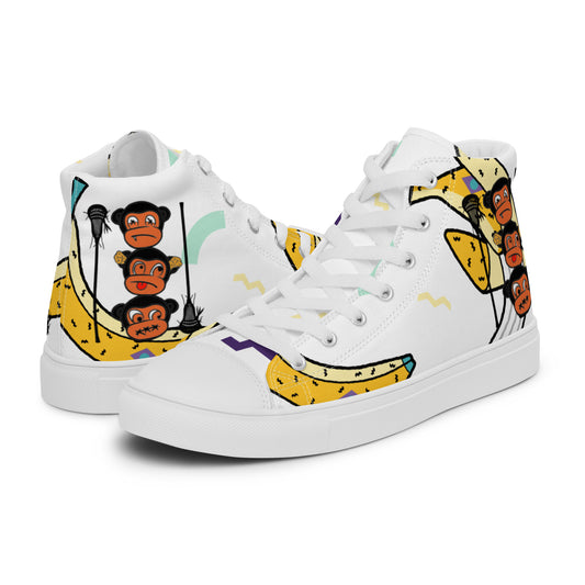 LAXMONKEY BANANA WHITE Men’s high top canvas shoes