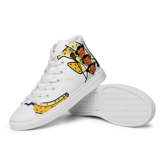 LAXMONKEY BANANA WHITE Men’s high top canvas shoes