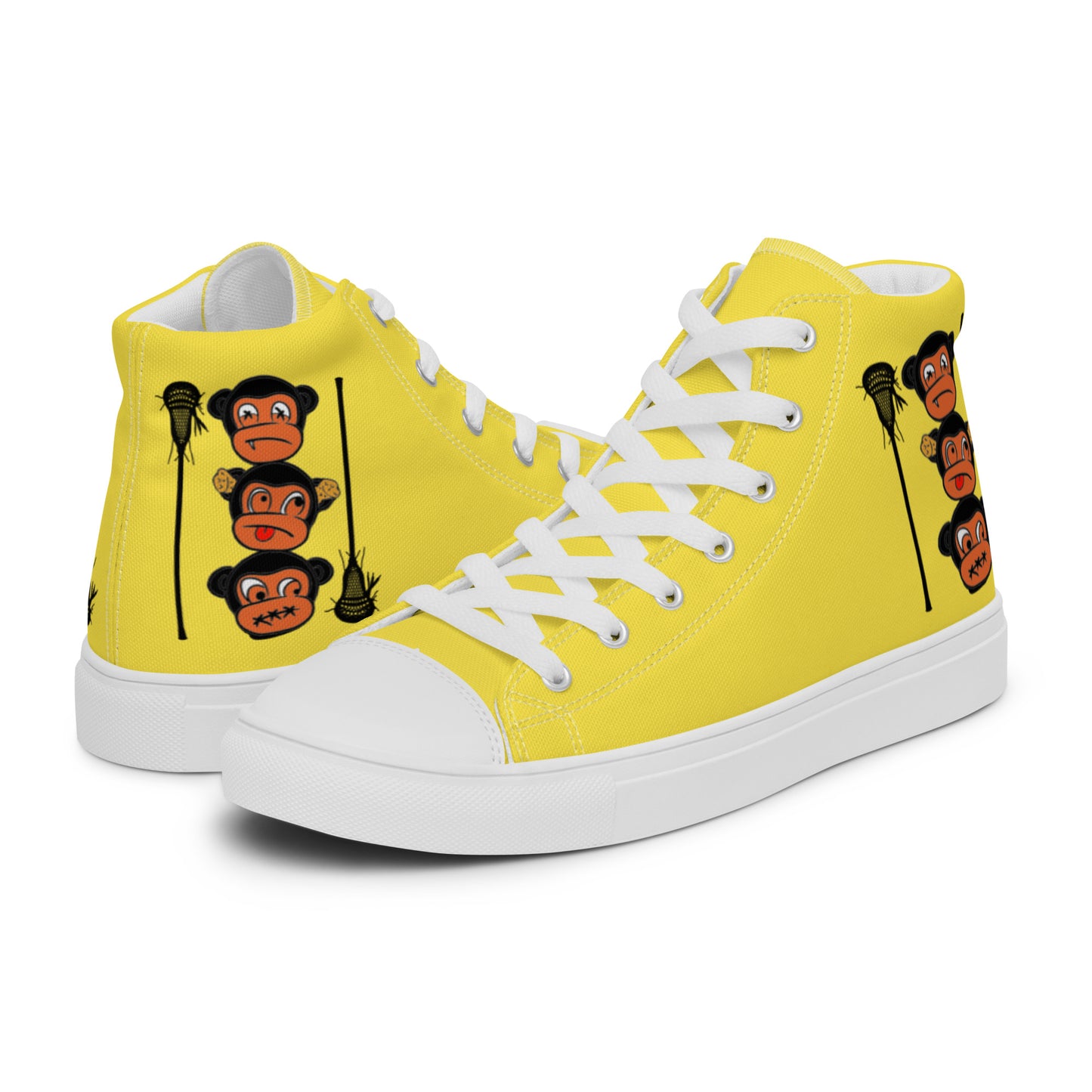 LAXMONKEY Men’s Yellow high top canvas shoes