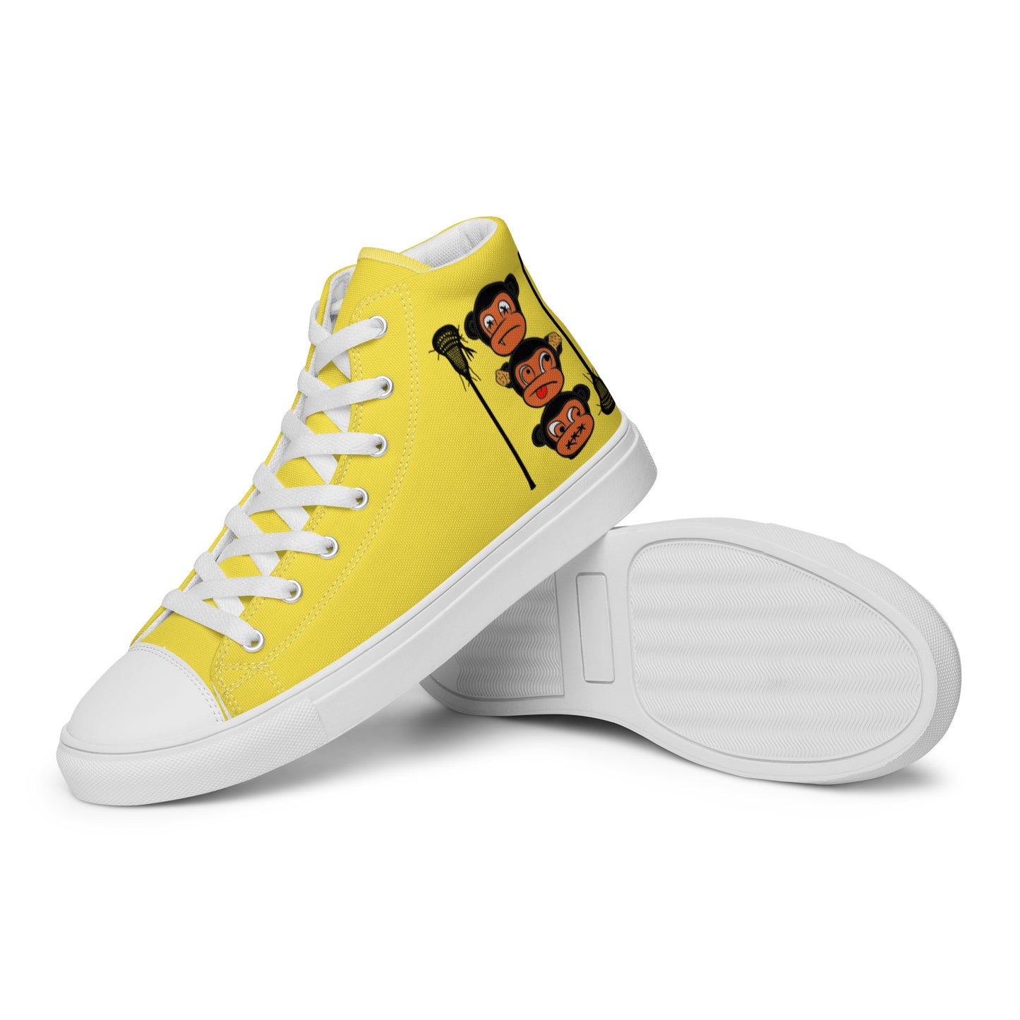 LAXMONKEY Men’s Yellow high top canvas shoes