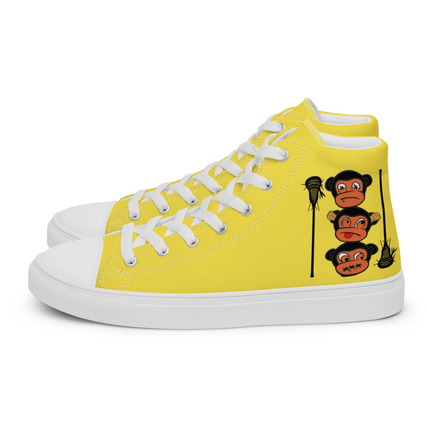 LAXMONKEY Men’s Yellow high top canvas shoes