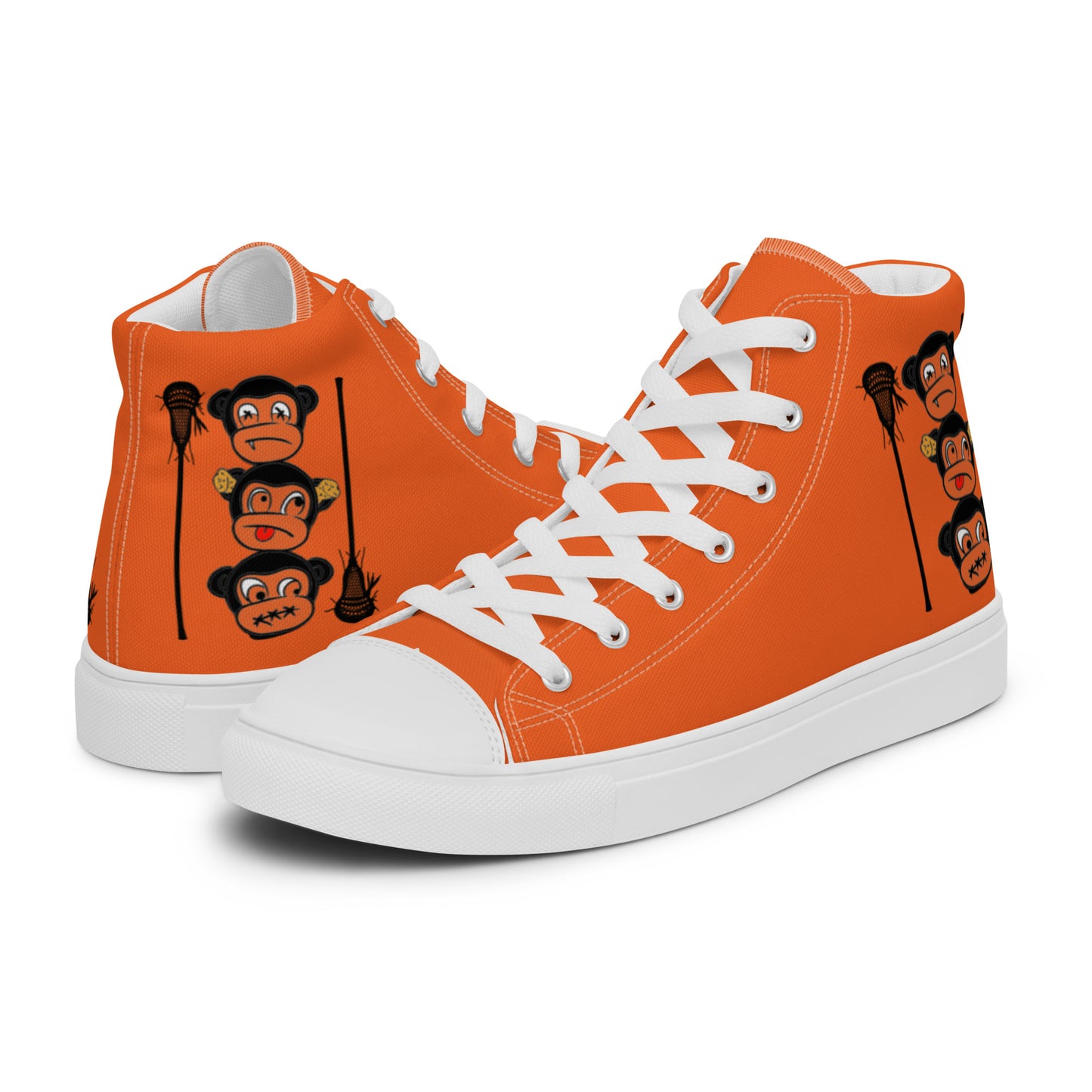 LAXMONKEY Men’s Orange high top canvas shoes