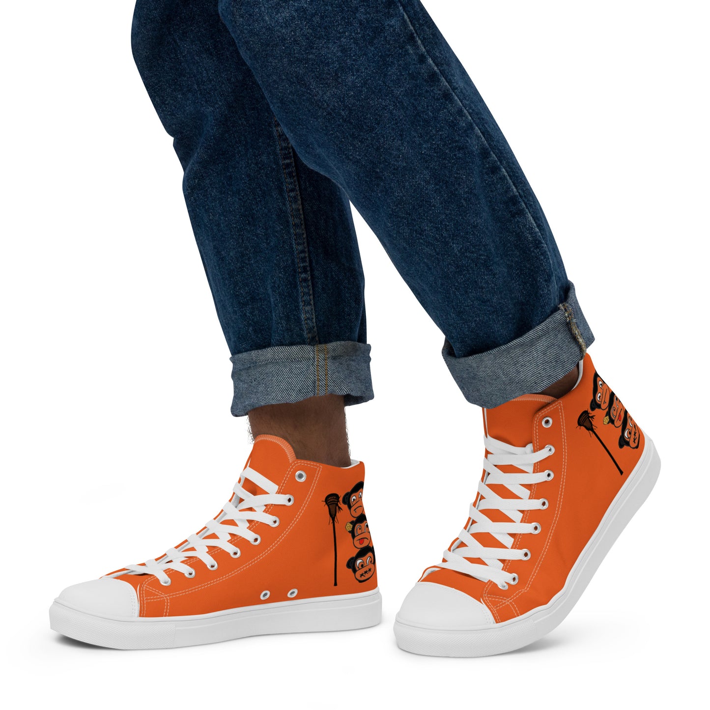 LAXMONKEY Men’s Orange high top canvas shoes