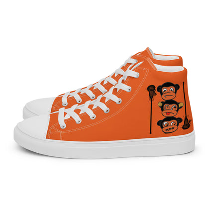 LAXMONKEY Men’s Orange high top canvas shoes