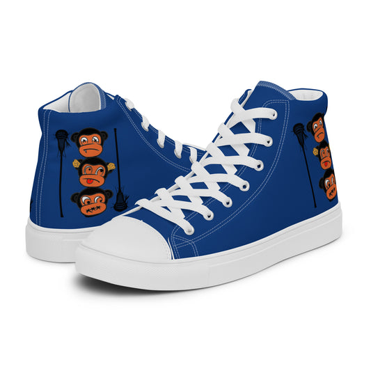 LAXMONKEY Dark Cerulean Men’s high top canvas shoes