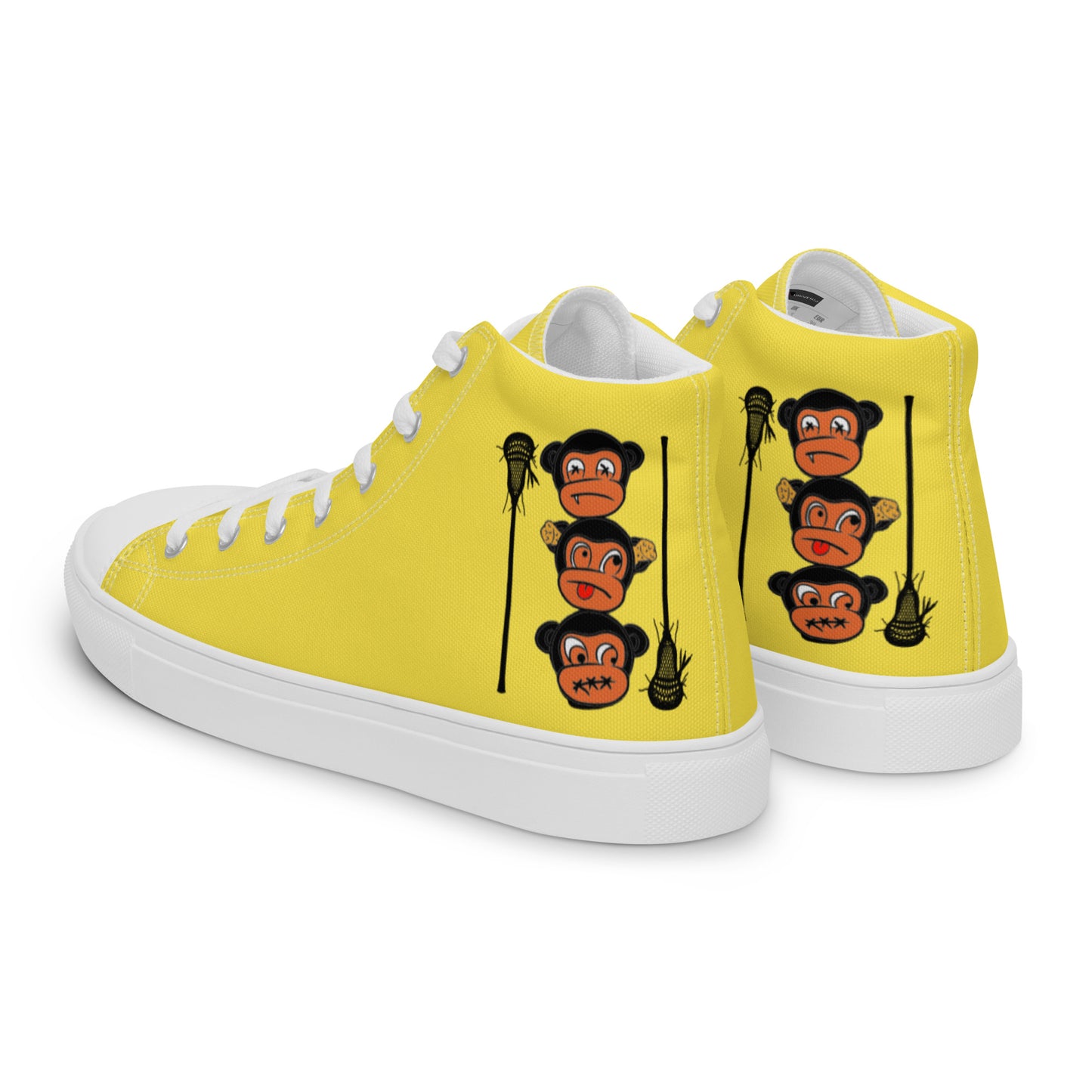 LAXMONKEY Men’s Yellow high top canvas shoes