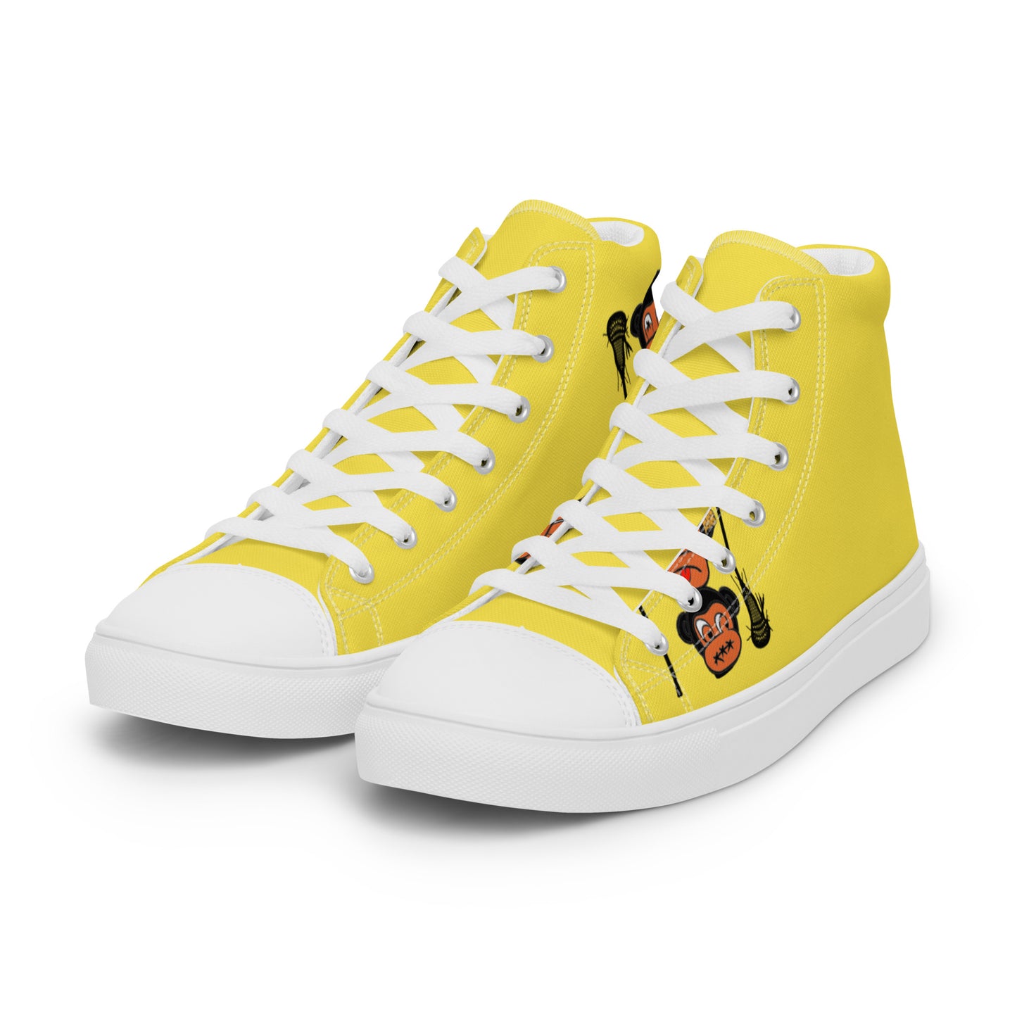 LAXMONKEY Men’s Yellow high top canvas shoes