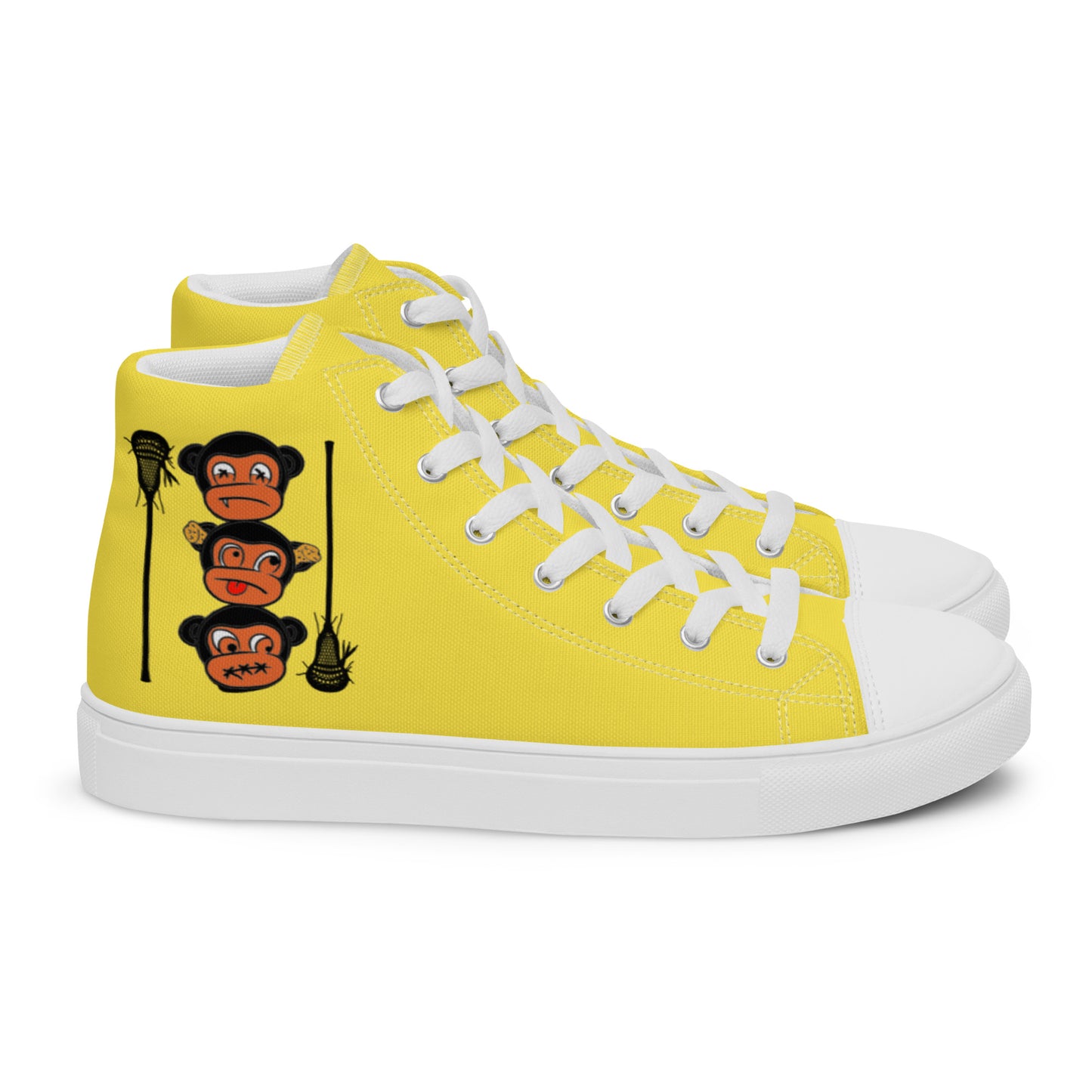 LAXMONKEY Men’s Yellow high top canvas shoes