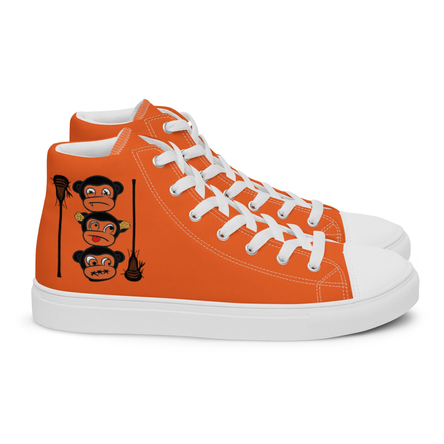 LAXMONKEY Men’s Orange high top canvas shoes