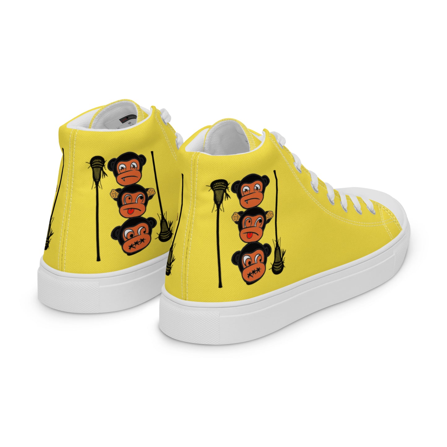 LAXMONKEY Men’s Yellow high top canvas shoes