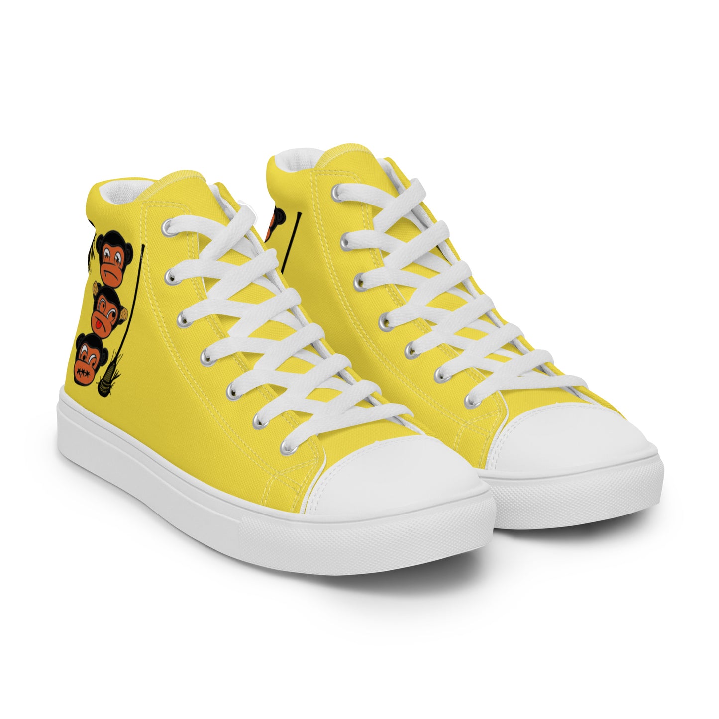 LAXMONKEY Men’s Yellow high top canvas shoes