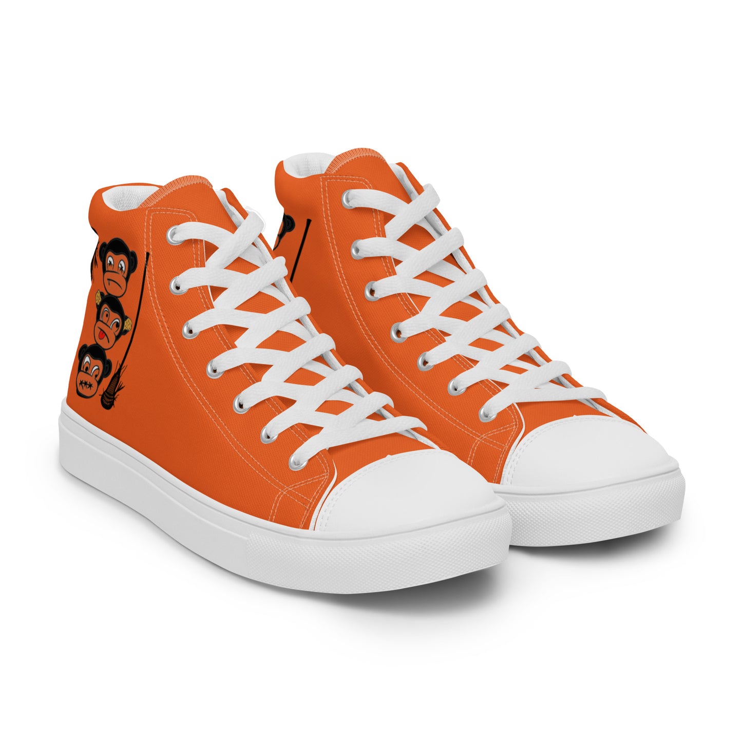 LAXMONKEY Men’s Orange high top canvas shoes