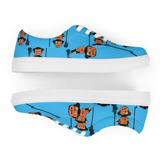 LAXMONKEY DEEP SKY BLUE Men’s lace-up canvas shoes