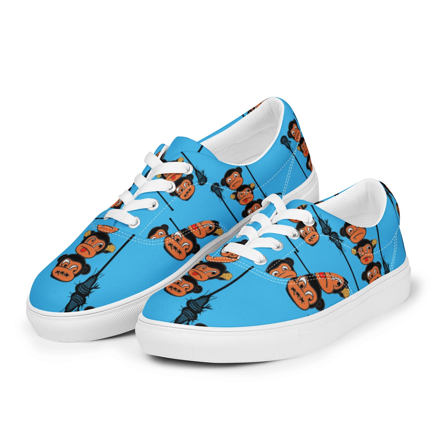 LAXMONKEY DEEP SKY BLUE Men’s lace-up canvas shoes