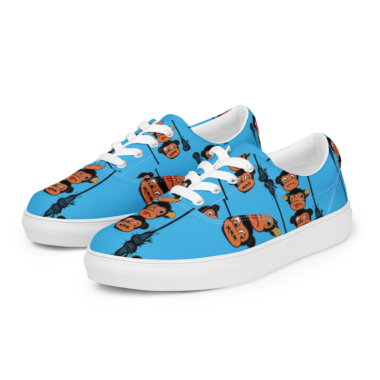 LAXMONKEY DEEP SKY BLUE Men’s lace-up canvas shoes