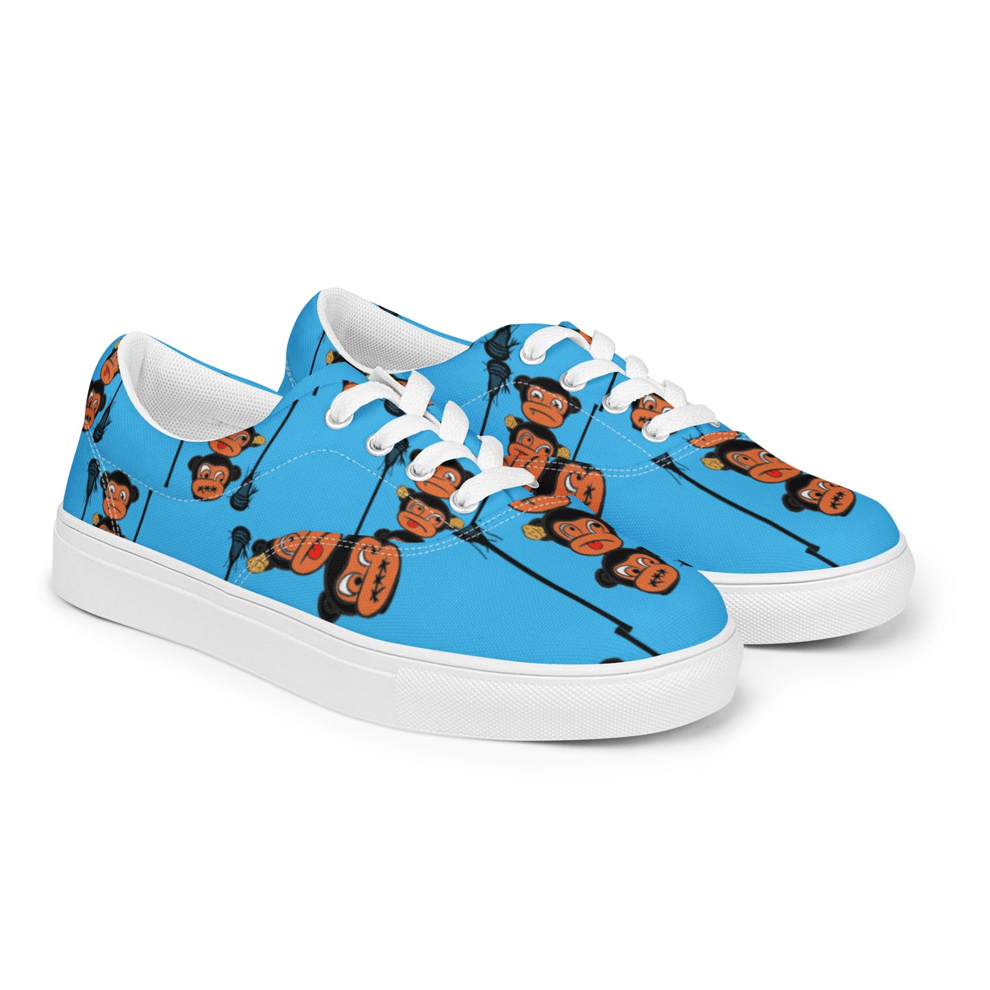 LAXMONKEY DEEP SKY BLUE Men’s lace-up canvas shoes